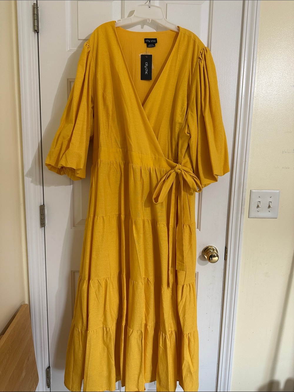 City Chic Sunflower Yellow Wrap Maxi Dress